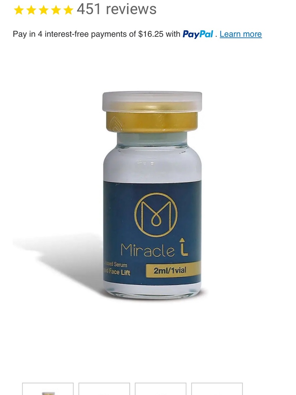 Miracle L Face Lift Serum Vial